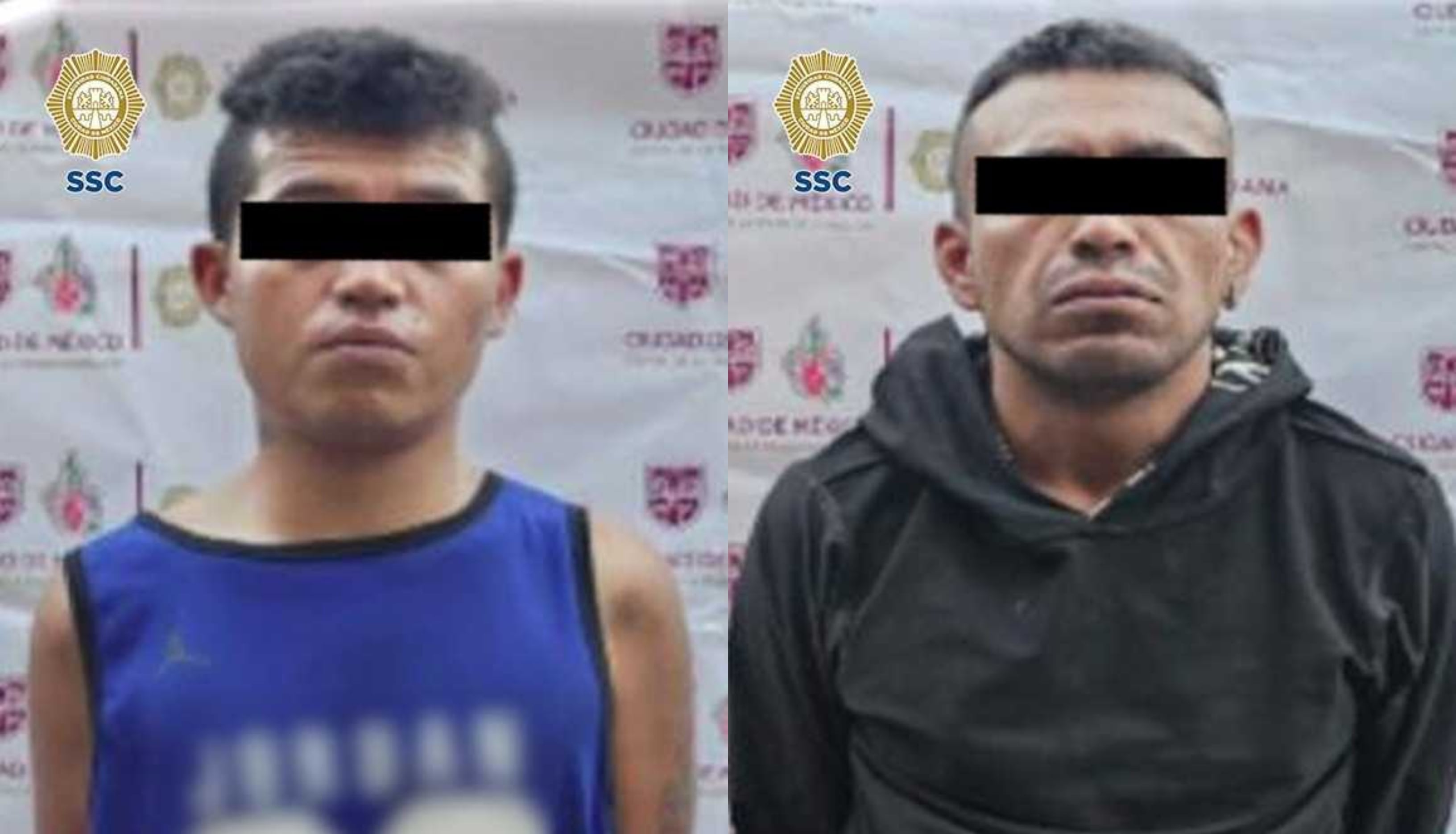 Los sujetos, con antecedentes penales, forman parte de una célula delictiva dedicada al narcomenudeo. Foto: SSC-CDMX