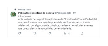 Tuit de la Policía de
