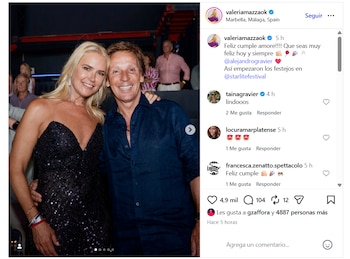 Valeria Mazza celebró el cumpleaños de Alejandro Gravier en Marbella con un mensaje en redes sociales: “Que seas muy feliz hoy y siempre”