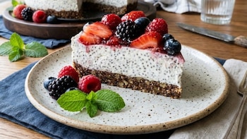 Tarta fría de frutos rojos