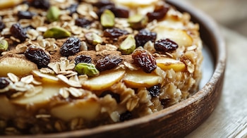 Delicioso postre horneado de avena