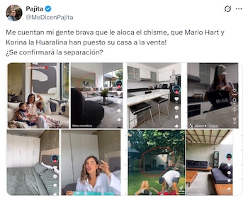 Pajita revela que casa de Mario Jart y Korina Rivadeneira estaría en venta. (X)