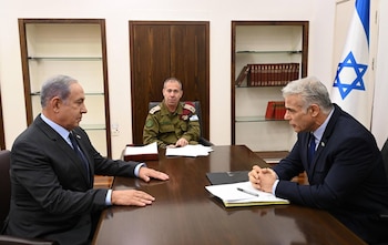 07/08/2022 El primer ministro israelí, Yair Lapid, junto al ex primer ministro Benjamin Netanyahu
POLITICA INTERNACIONAL
Haim Zach/GPO/dpa