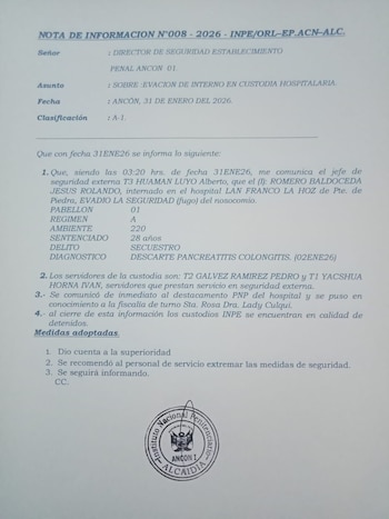 Interno de penal Ancón I