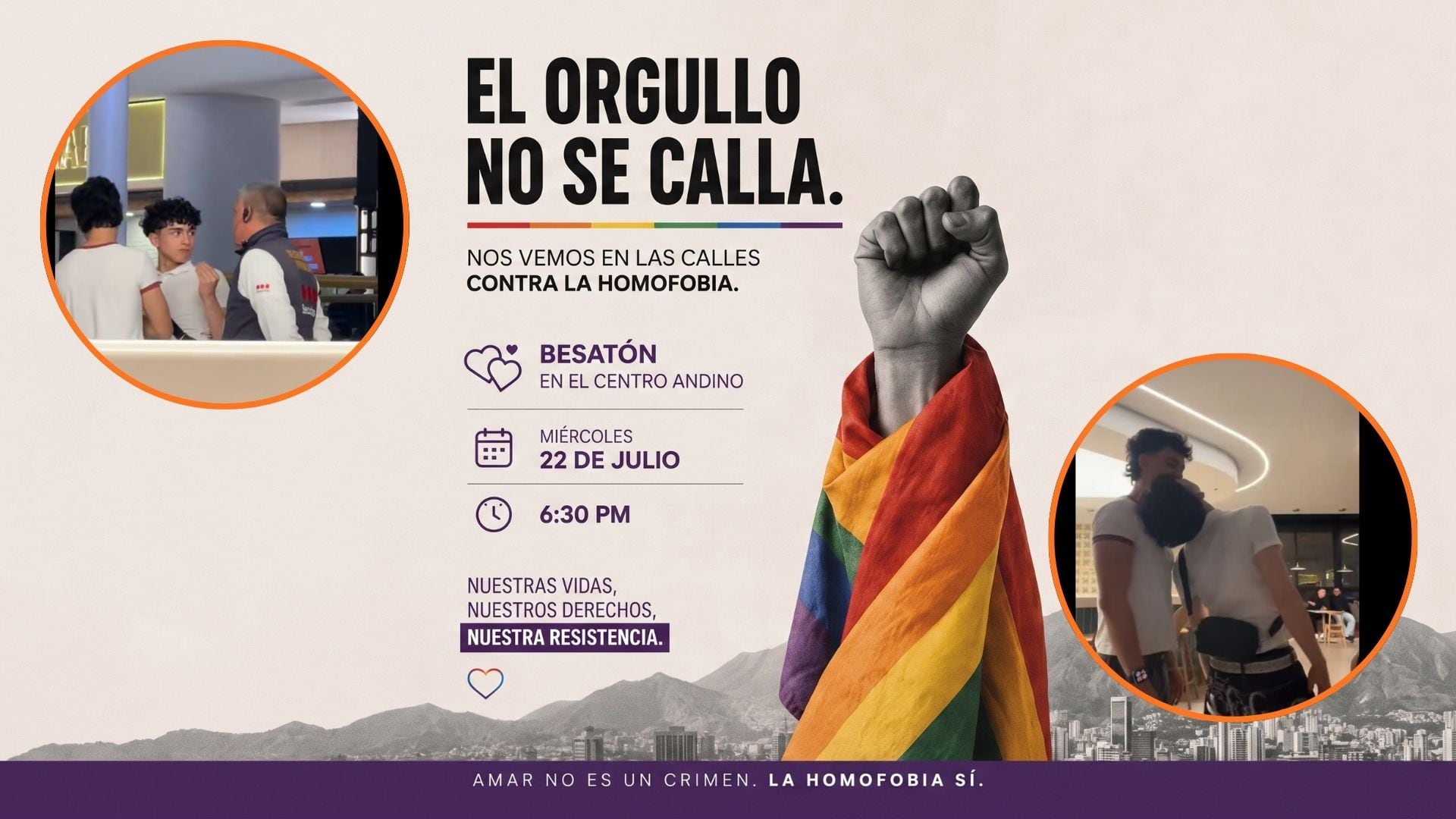 Tras acto homofóbico por parte de un vigilante, activistas anunciaron ‘besatón’ en centro comercial Andino de Bogotá: cuándo será