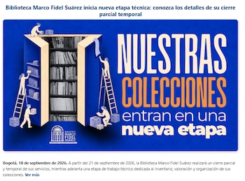 Cancillería había avisado cierre temporal de la biblioteca Marco Fidel Suárez