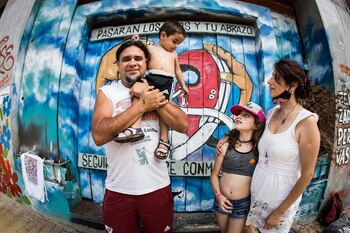 Fabiana y su actual pareja,