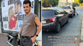 Un modelo posaba junto a