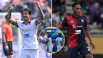 Yerry Mina y Gianluca Lapadula