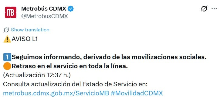 Recomende em tempo real os diversos percursos da rede de transporte público da capital. (TWMB CDMX)