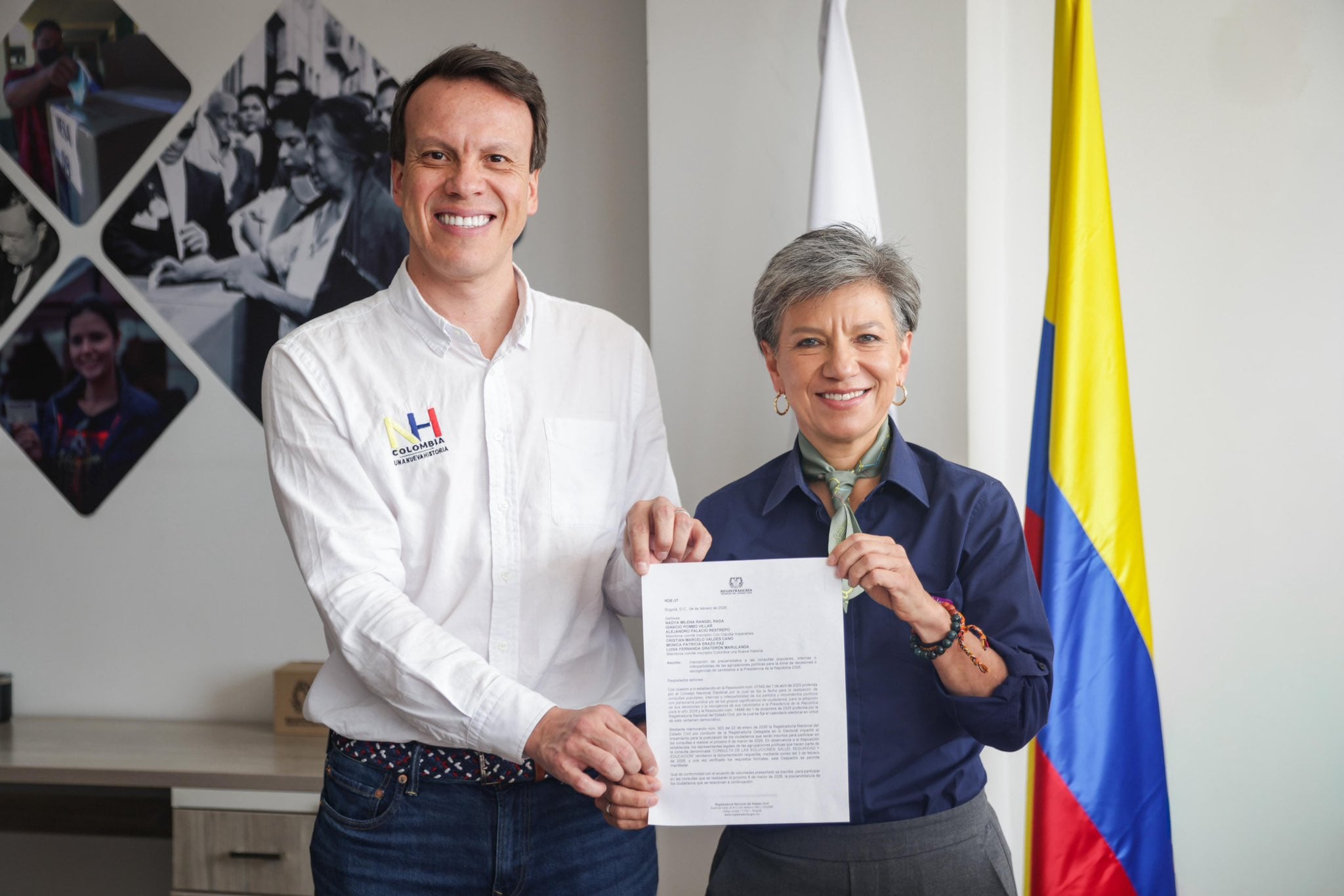 Leonardo Huerta y Claudia López conformaron la Consulta de las Soluciones - crédito @LeonardoHuertaG/X