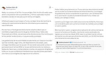 El presidente Gustavo Petro negó conocer a alias Fito y aseguró que sus visitas a Ecuador solo se han centrado en participar de las posesiones presidenciales - crédito @petrogustavo/X
