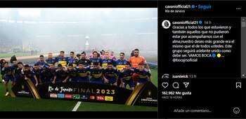 La publicación de Edinson Cavani