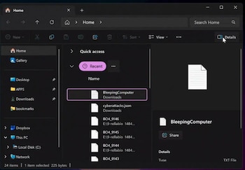 Microsoft prueba nuevas funciones en el Explorar de archivos de Windows 11.