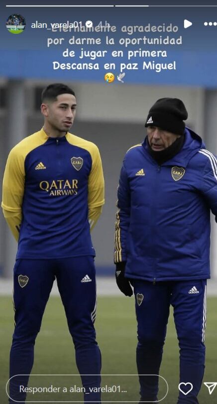 Alan Varela recordó a Miguel Ángel Russo con un posteo (Instagram)
