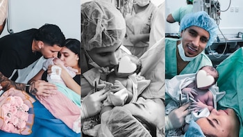 Las tiernas fotos que publicó Gustavo Puerta, jugador de la selección Colombia, tras el nacimiento de su hija Oriana