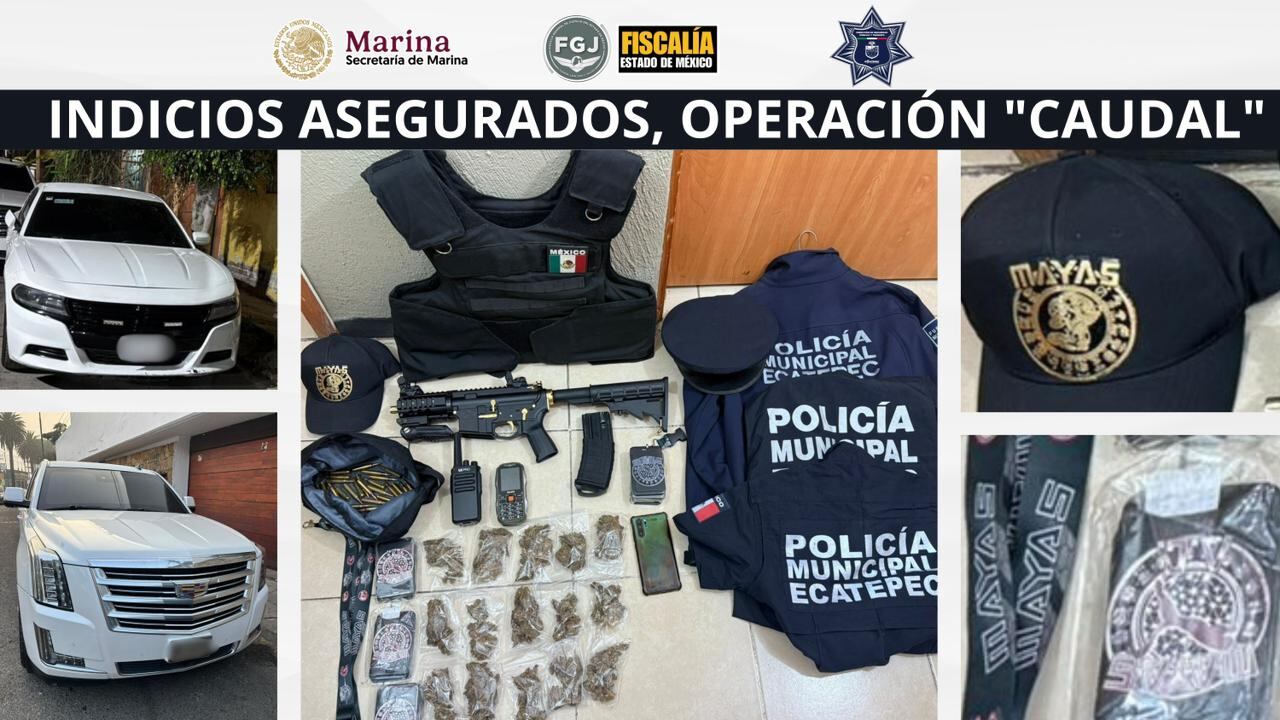 Objetos asegurados durante la detención de