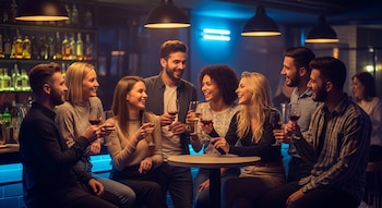 Un grupo de amigos se