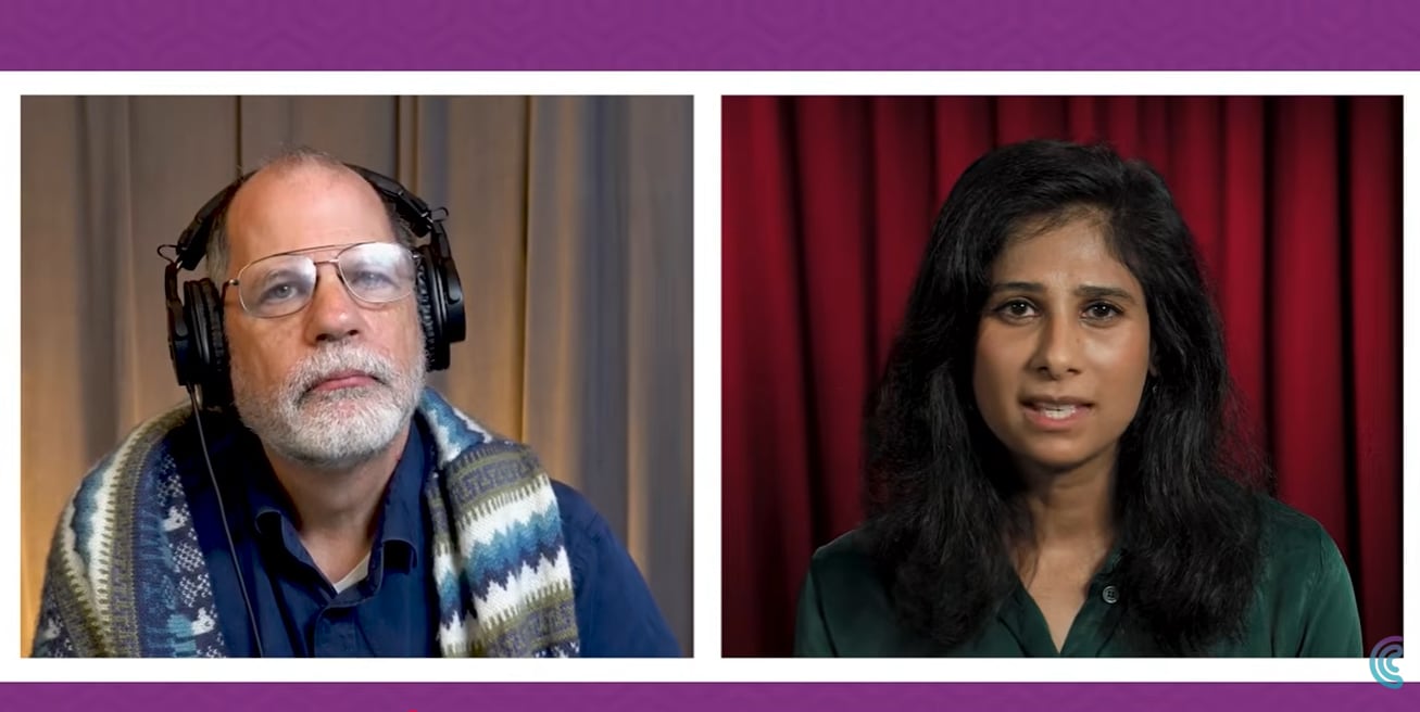 El economista estadounidense Tyler Cowen y Gopinath