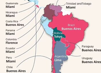 Mapa de América del Sur