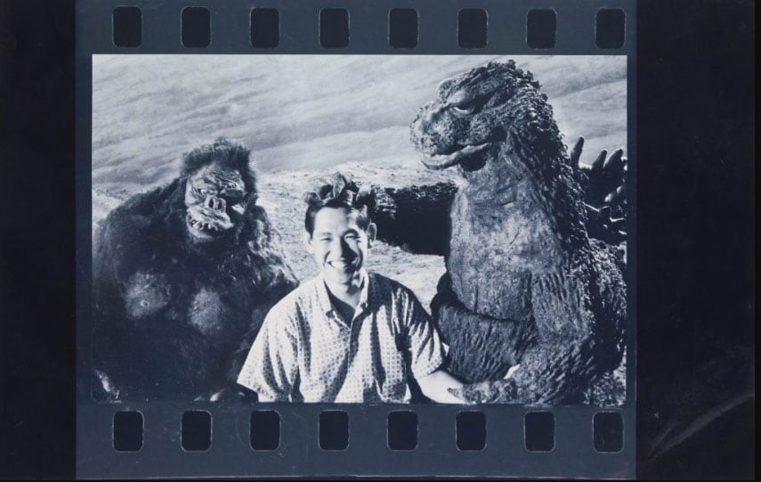 Sompote Sands en el set de King Kong vs. Godzilla (1962). Foto Julien’s Auctions.