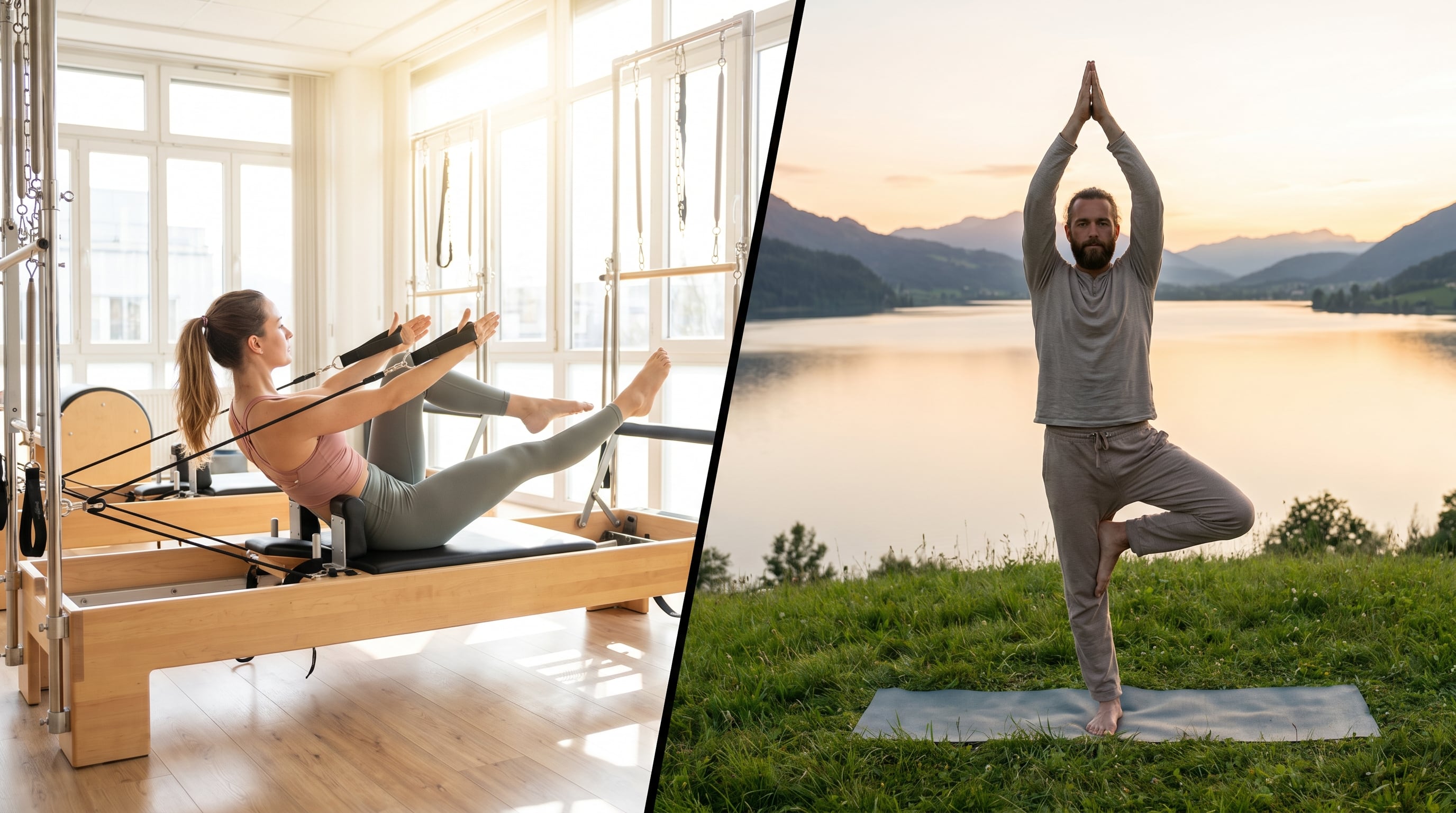 El pilates se diferencia del yoga por su enfoque en el fortalecimiento muscular y la resistencia física, adecuados para distintos niveles (Imagen Ilustrativa Infobae)
