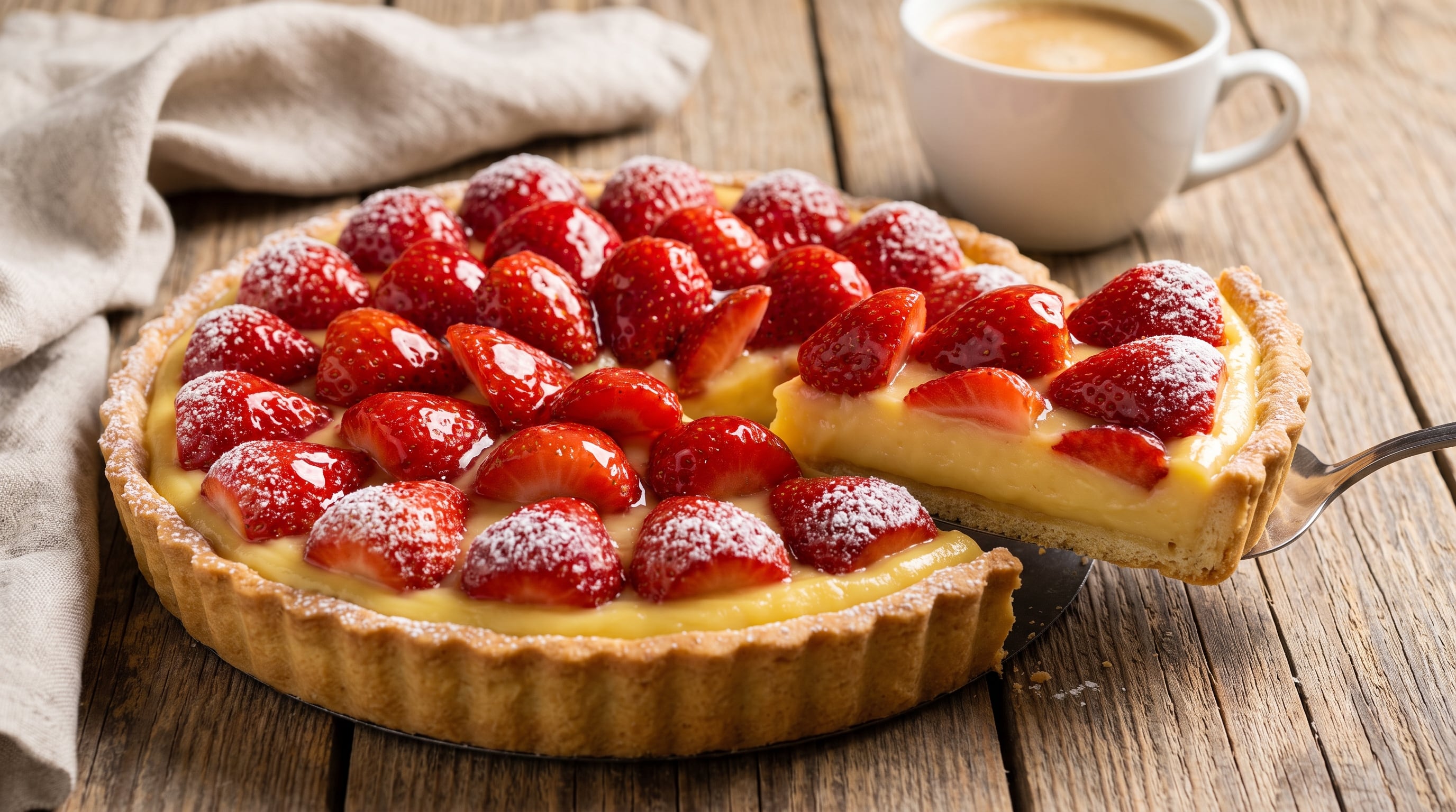 La tarta de frutillas con crema pastelera suele estar presente en las mesas familiares (Imagen Ilustrativa Infobae)