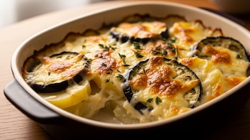 Pastel de berenjena y patata gratinado: una receta sencilla con un contraste de texturas muy llamativo
