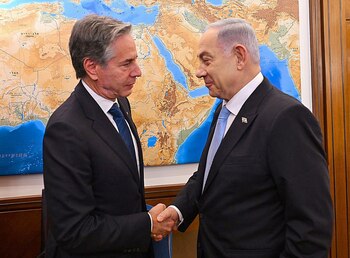 Benjamín Netanyahu y Antony Blinken