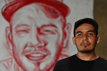 Colombian artist Julian Castillo, poses