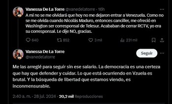 Vanessa de la Torre recordó