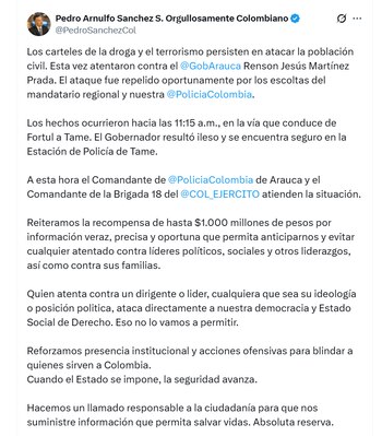 - crédito @PedroSanchezCol/X