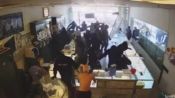Video muestra a más de una docena de ladrones enmascarados asaltan una joyería en California