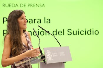 La Comisionada de Salud Mental del Ministerio de Sanidad, Belén González, presenta ante los medios de comunicación el Plan para la Prevención del Suicidio, en la sede del Ministerio, a 9 de septiembre de 2024, en Madrid (España). (Marta Fernández / Europa Press)