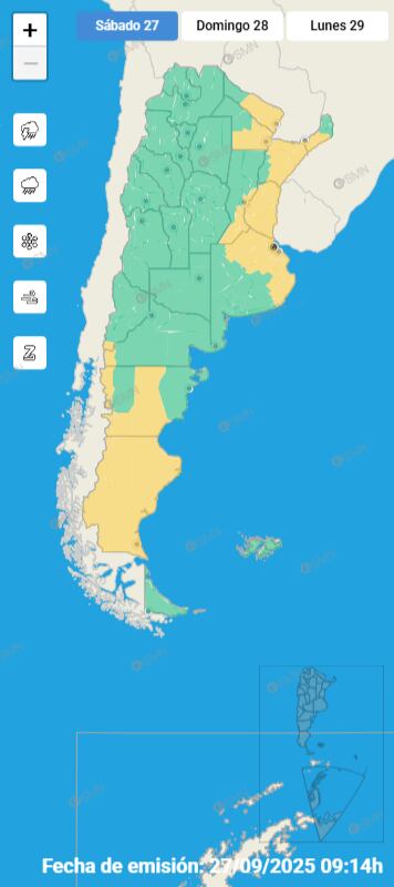 Así se encuentran las alertas en el país para la tarde del sábado