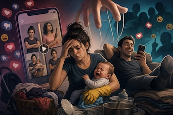 Personas alrededor del mundo han iniciado una nueva serie de videos en donde se quejan por no recibir la atención de sus esposas tras la llegada de los hijos.