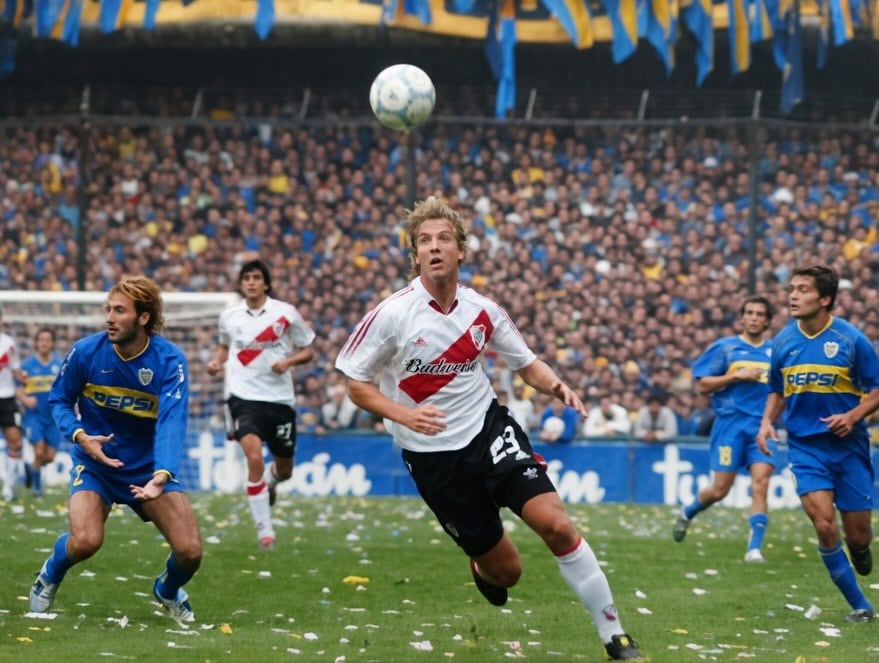 Maxi López en un Boca vs. River en la Bombonera