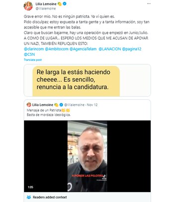 Pedido de disculpas de Lemoine