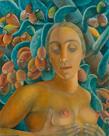 “Medio desnudo frente a una