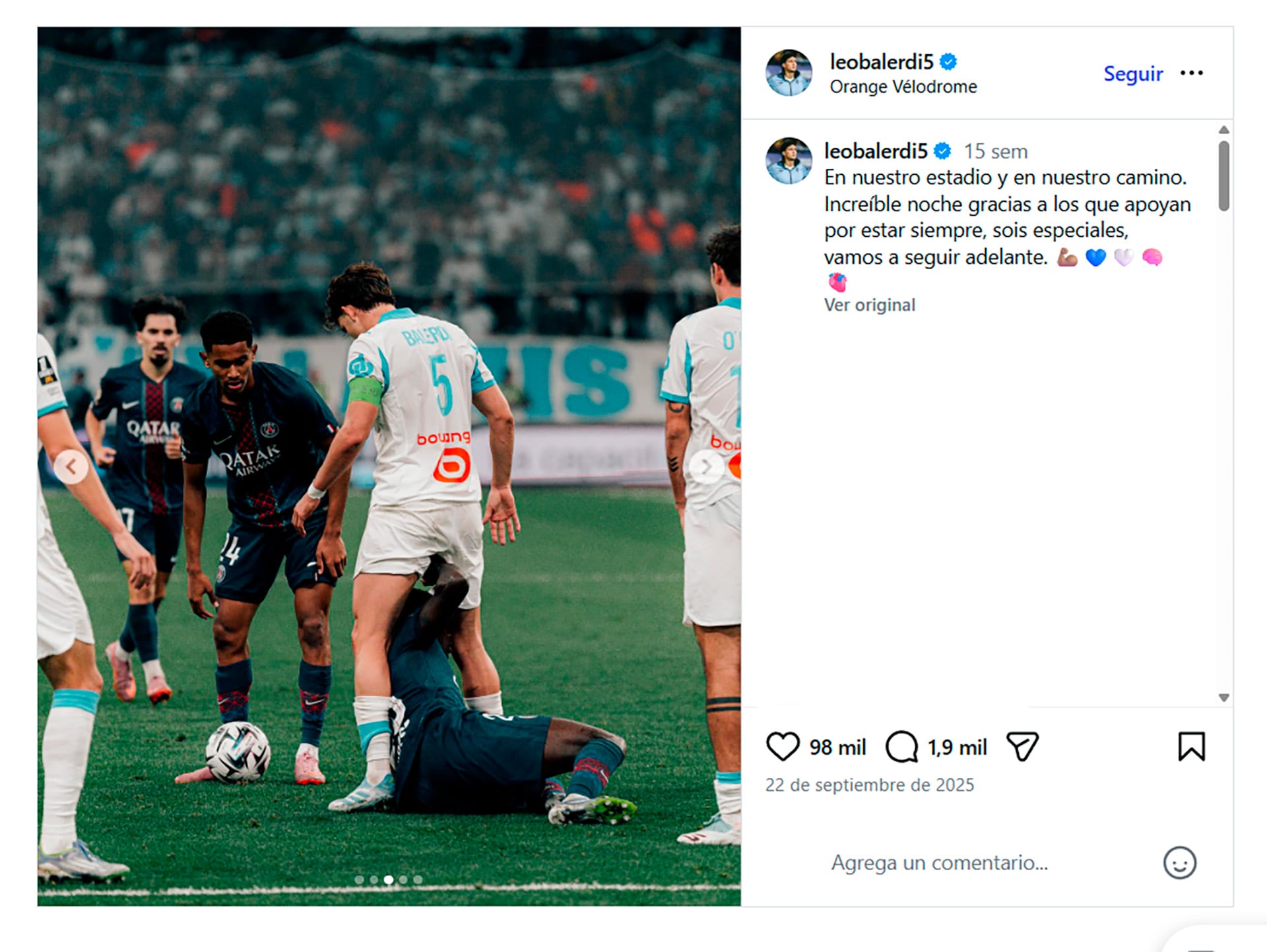 El posteo de septiembr que había desatado la polémica