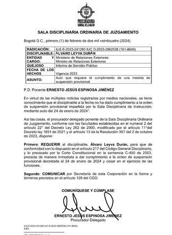 Carta Procuraduría