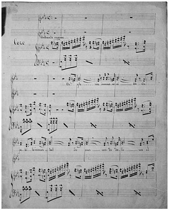 Himno patriótico (1880), partitura autógrafa