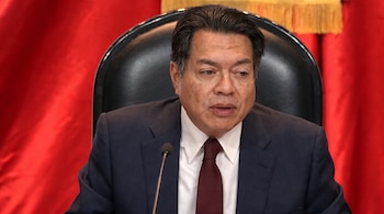 Mario Delgado defiende la tómbola que llevó a Taddei a la presidencia del INE. (Captura mejorada con inteligencia artificial)
