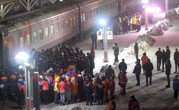 Grupo de deportados ucranianos en