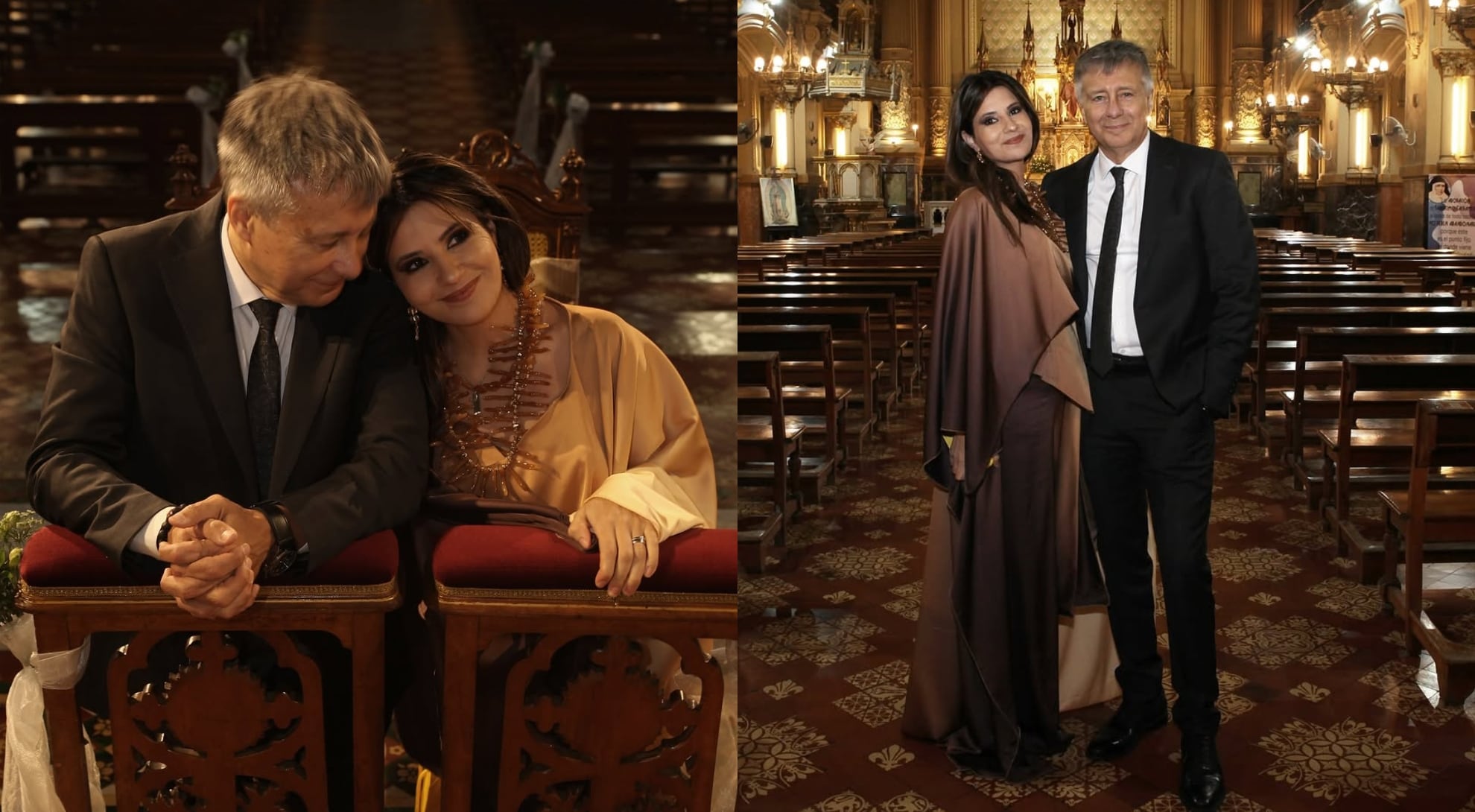 Rolando Graña y Giselle Krüger sellaron su historia con una boda íntima por iglesia