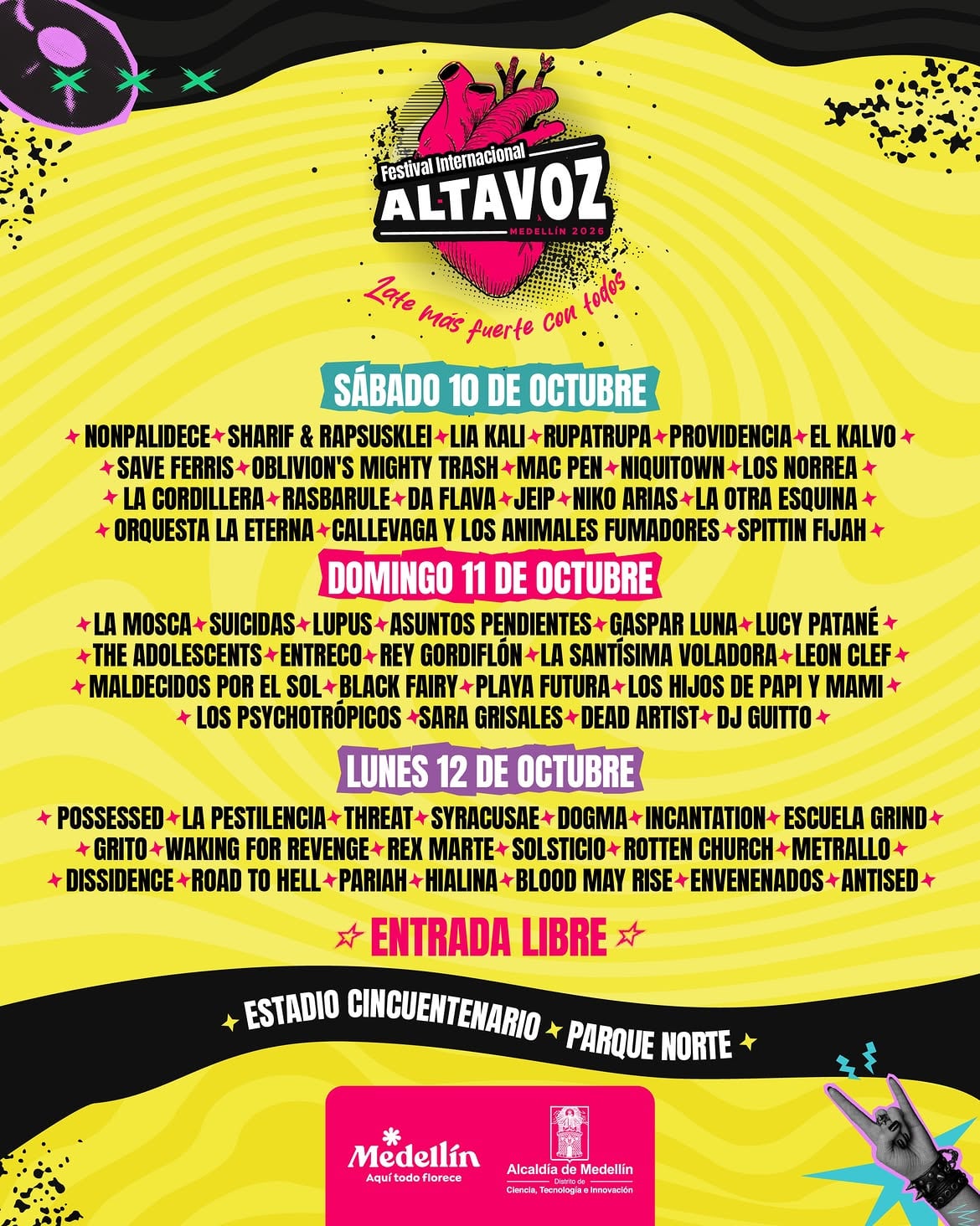 La programación del Festival Internacional Altavoz combinará rap, reggae, ska, punk, metal y electrónicadurante tres jornadas - crédito @festivalaltavozmed/Instagram