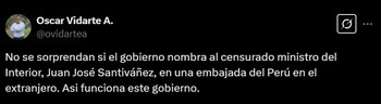 Juan José Santiváñez fue censurado