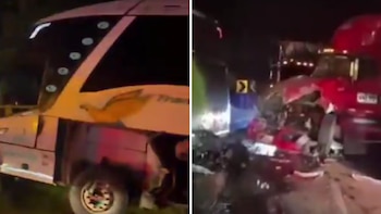 Grave accidente en la vía al Llano: bus intermunicipal de pasajeros chocó contra una tractomula