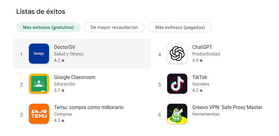 DoctorSV permite consultas médicas por videollamada, emite recetas digitales y ofrece triaje automatizado sin tiempos de espera hospitalaria. (Cortesía: Google)