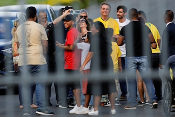 El presidente Jair Bolsonaro en el Palacio de Alvorada, en Brasilia, este 9 de octubre de 2022 (Reuters)
